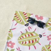 グリーンカブトムシ模様の虫の恋人ゴブリンのコア ビーチタオル (インサイチュ)