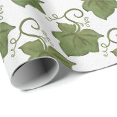 グリーンカボチャとホワイトカボチャつる植物 ラッピングペーパー (ロールコーナー)