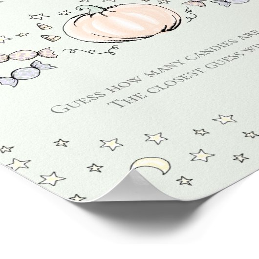 グリーンカボチャどのくらいのキャンディベビーシャワーゲーム ポスター (角)