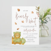 グリーンカボチャ我々は赤ちゃんシャワーを待つことができる 招待状 (スタンド正面)