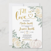 グリーンカボチャ秋インビラベビーシャワー 招待状 (正面)