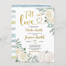 グリーンカボチャ秋インビラベビーシャワー 招待状