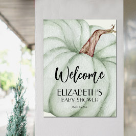 グリーンカボチャ秋ベビーシャワーウェルカム ポスター