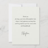 グリーンカボチャ秋ベビーシャワーフラット サンキューカード (裏面)