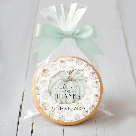 グリーンカボチャ赤ちゃんシャワーありがとう ラウンドシール