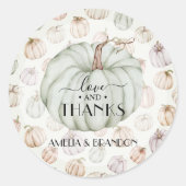 グリーンカボチャ赤ちゃんシャワーありがとう ラウンドシール (正面)