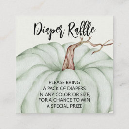 グリーンカボチャ赤ちゃんシャワーおむつラッフル エンクロージャーカード
