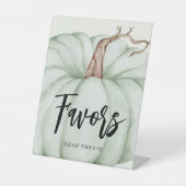 グリーンカボチャ赤ちゃんシャワーの好意 台座サイン (正面)