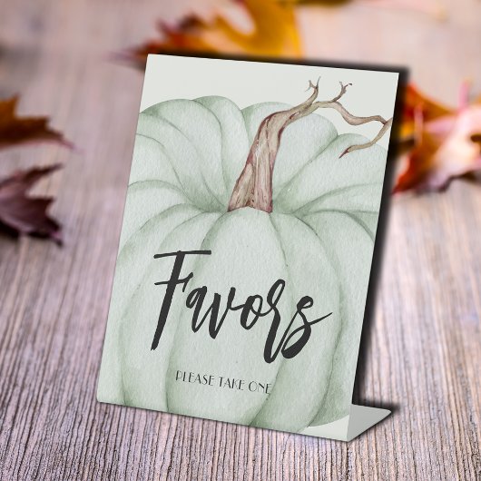 グリーンカボチャ赤ちゃんシャワーの好意 台座サイン