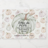 グリーンカボチャ赤ちゃんポップ・アートのシャワーitミニ スパークリングワインラベル (シングルラベル)