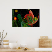 グリーンカメレオンフラクタルアート ポスター (キッチン)