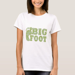 グリーンカモフラージビッグフット文字 Tシャツ