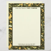 グリーンカモフラージュパーソナライズされたレターヘッド (正面/裏面)