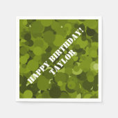 グリーンカモフラージュ スタンダードカクテルナプキン (正面)