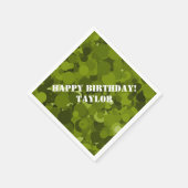 グリーンカモフラージュ スタンダードカクテルナプキン (角)