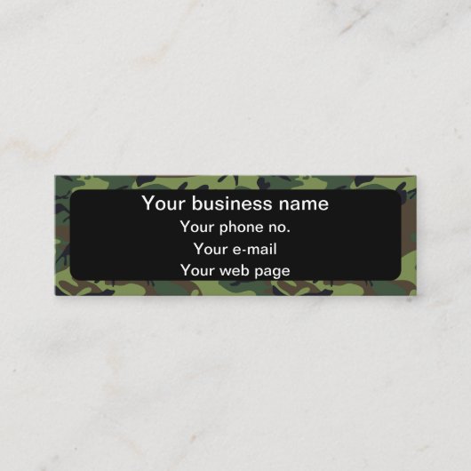 グリーンカモフラージュ、軍隊、陸軍 スキニー名刺 (正面)