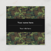 グリーンカモフラージュ、軍隊、陸軍 スクエア名刺 (裏面)