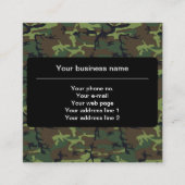 グリーンカモフラージュ、軍隊、陸軍 スクエア名刺 (正面)