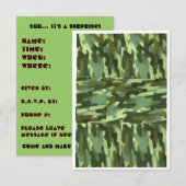 グリーンカモ サプライズパーティー招待状 招待状 (正面/裏面)