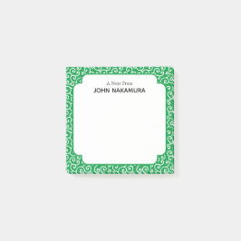 グリーンカラクサ日本のつる植物パターン ポストイット