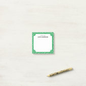 グリーンカラクサ日本のつる植物パターン ポストイット (デスク上)