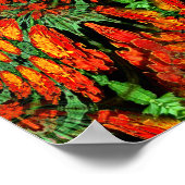 グリーンカラフルオレンジ抽象芸術アートパターン ポスター (角)