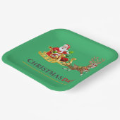 グリーンカラフルクリスマスデイ9インチスクエア紙プレート ペーパープレート (傾斜あり)