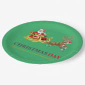 グリーンカラフルクリスマスデイ9"ラウンド紙プレート ペーパープレート (アングル)