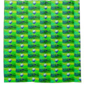 グリーンカラフルゴルフスポーツ趣味 シャワーカーテン (正面)