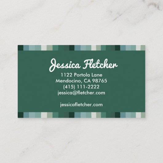 グリーンカラフルストライプミニマル 名刺 (裏面)