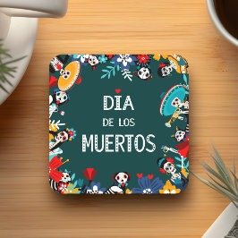 グリーンカラフルディアデロスミュートスサークル スクエアペーパーコースター