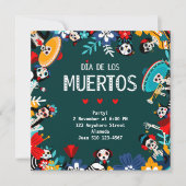 グリーンカラフルディアデロスミュートスサークル 招待状 (正面)