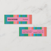 グリーンカラフルピンクミニマルストライプリスト スキニー名刺 (正面/裏面)