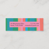 グリーンカラフルピンクミニマルストライプリスト スキニー名刺 (裏面)