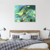 グリーンカラフルフューチュリストバイクもしくは自転車に乗る人幾何学抽象芸術 キャンバスプリント (インサイチュ (寝室))