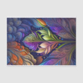 グリーンカラフルブルーピンクフローライラストレーション 薄葉紙 (正面)