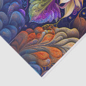 グリーンカラフルブルーピンクフローライラストレーション 薄葉紙 (詳細)