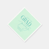 グリーンカラフルミニマパーソナライズされたリストのグラードパーティー スタンダードカクテルナプキン (角)