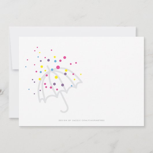 グリーンカラフルモダンベビー散布招待状 招待状 (裏面)