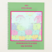 グリーンカラフル傘スクール教室 プランナー手帳 (正面)