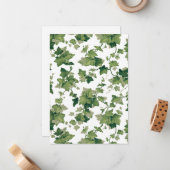 グリーンカラフル登山アイビーオンホワイトBG ノートカード (正面/裏面インサイチュ)