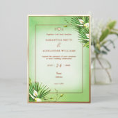 グリーンカラリリサマーボタニカル庭園の結婚式 箔招待状 (立ち正面)