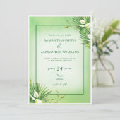 グリーンカラリリー予算の夏結婚すべて 招待状 (スタンド正面)