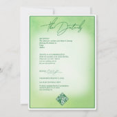 グリーンカラリリー予算の夏結婚すべて 招待状 (裏面)