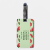 グリーンカラーのスイカ夏のフルーツ柄 ラゲッジタグ (裏面縦)