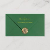 グリーンカラーのレター風デザイン 名刺 (正面)