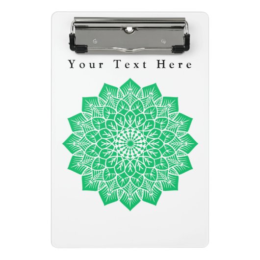 グリーンカラーカスタムアート文字イメージズ書ー ミニクリップボード (正面)