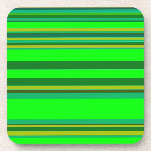 グリーンカラーストライプパターデザイナー コースター (正面)