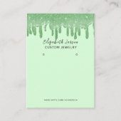 グリーンカラーテーマグリッタードロップジュエリー表示 コーリングカード (正面)