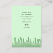 グリーンカラーテーマグリッタードロップジュエリー表示 コーリングカード (裏面)